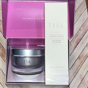 Tria set priming cleanser & overnight brightening boost facial NWT
